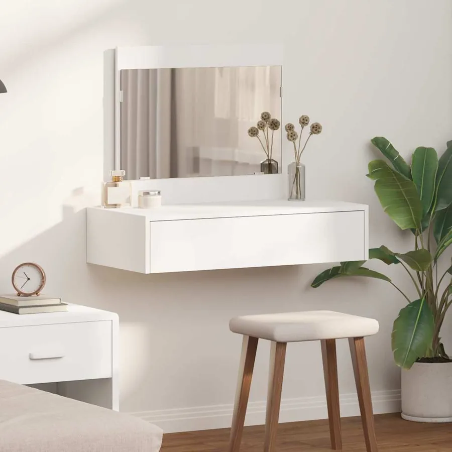 Table de Toilette Blanc 83 x 40 x 70 cm Bois d'ingénierie