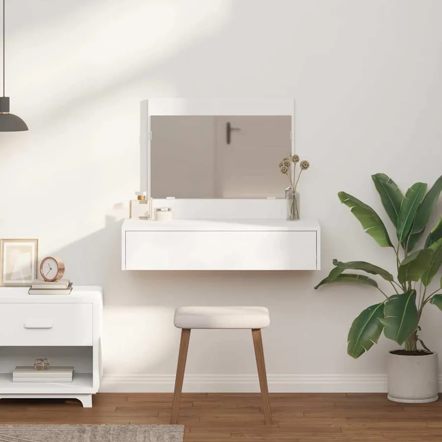 Table de Toilette Blanc 83 x 40 x 70 cm Bois d'ingénierie - 4