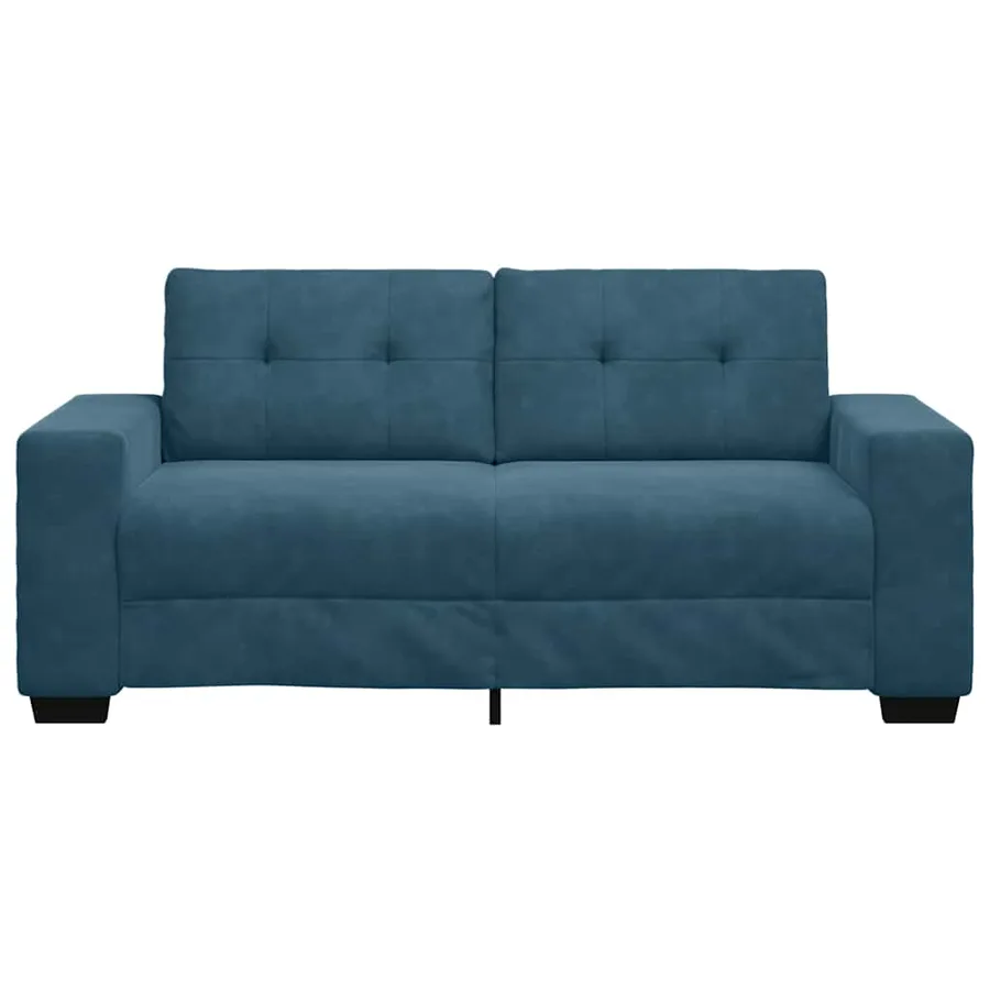 Canapé deux places bleu 180x77x82 cm velours - 4