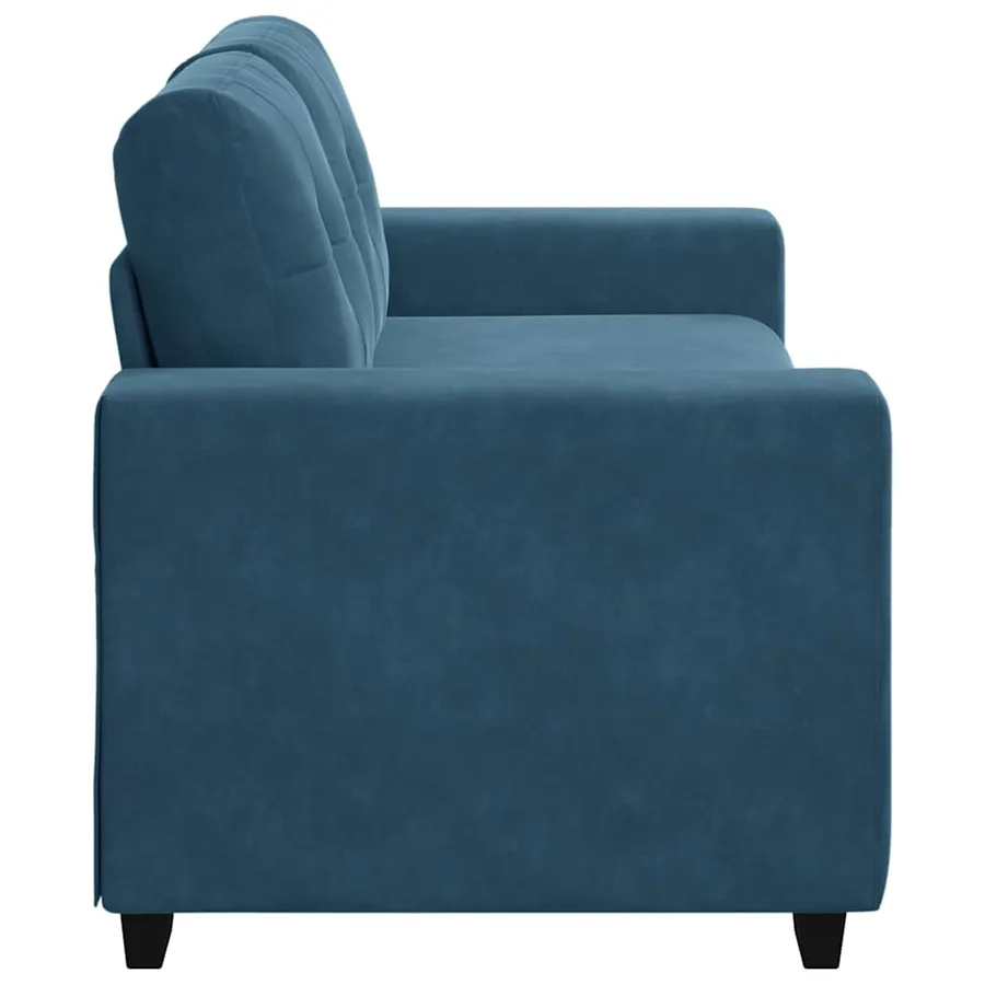 Canapé deux places bleu 180x77x82 cm velours - 5