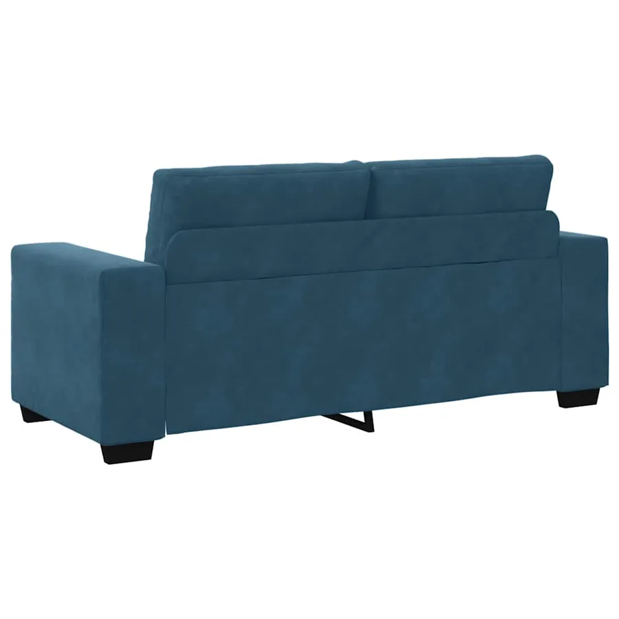 Canapé deux places bleu 180x77x82 cm velours - 6