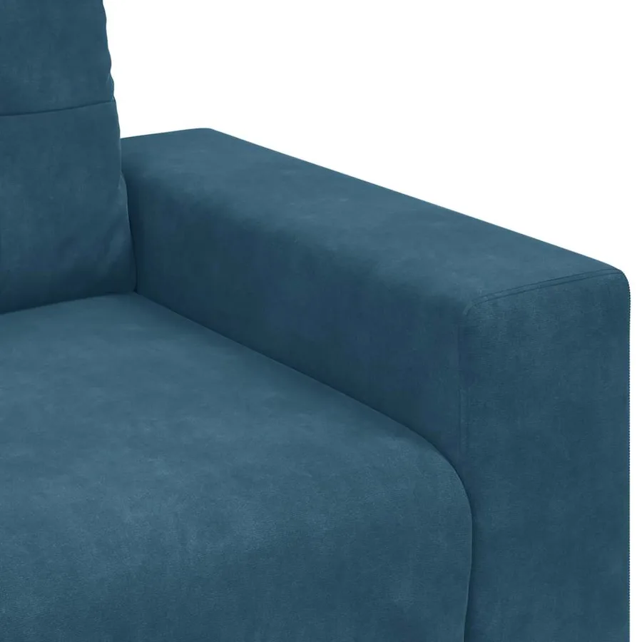 Canapé deux places bleu 180x77x82 cm velours - 7