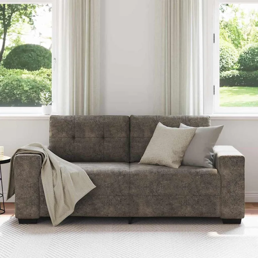 Canapé 2 places gris foncé 140 cm similicuir - 3