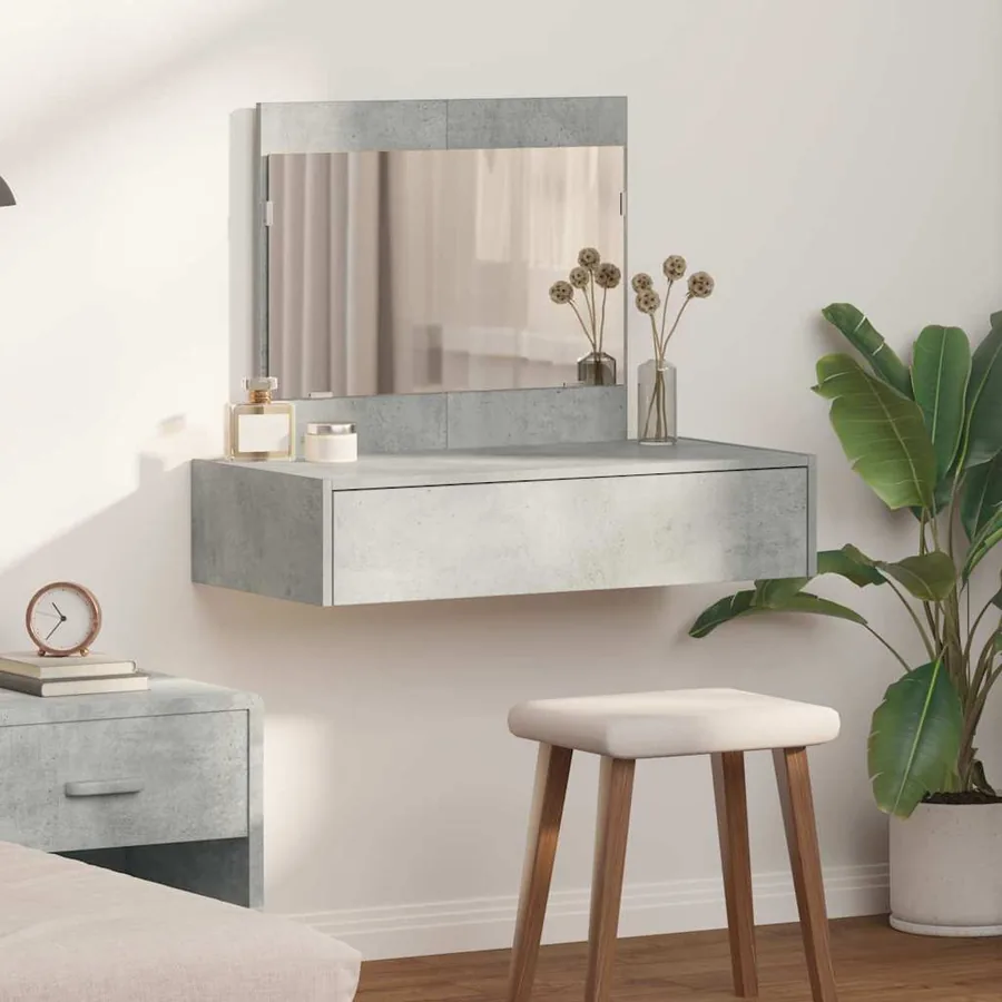 Table de Toilette Gris 83 x 40 x 70 cm Bois d'ingénierie
