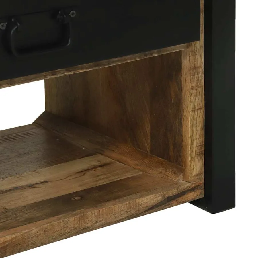 Porte-vêtements avec tiroir Marron Bois de manguier massif - 10