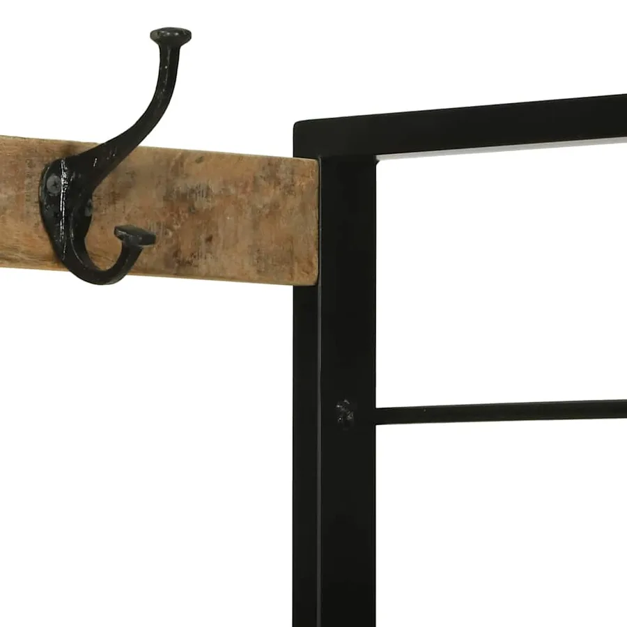 Porte-vêtements avec tiroir Marron Bois de manguier massif - 8