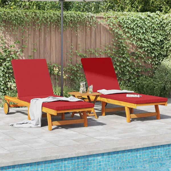 Transat 2-personne 3 pcs Marron Bois d'Acacia Massif