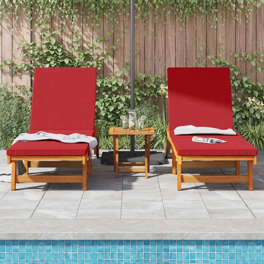 Transat 2-personne 3 pcs Marron Bois d'Acacia Massif - 3