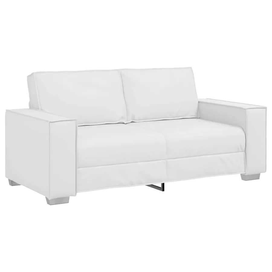 Canapé deux places Blanc 180 cm Simili cuir - 2