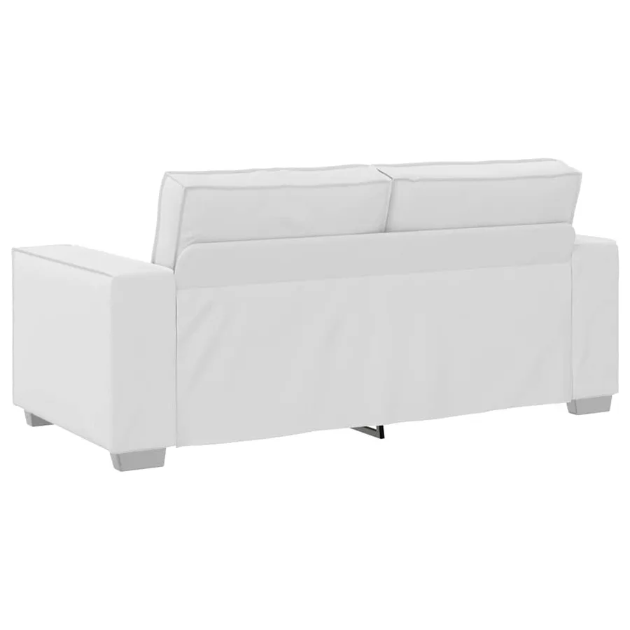 Canapé deux places Blanc 180 cm Simili cuir - 4