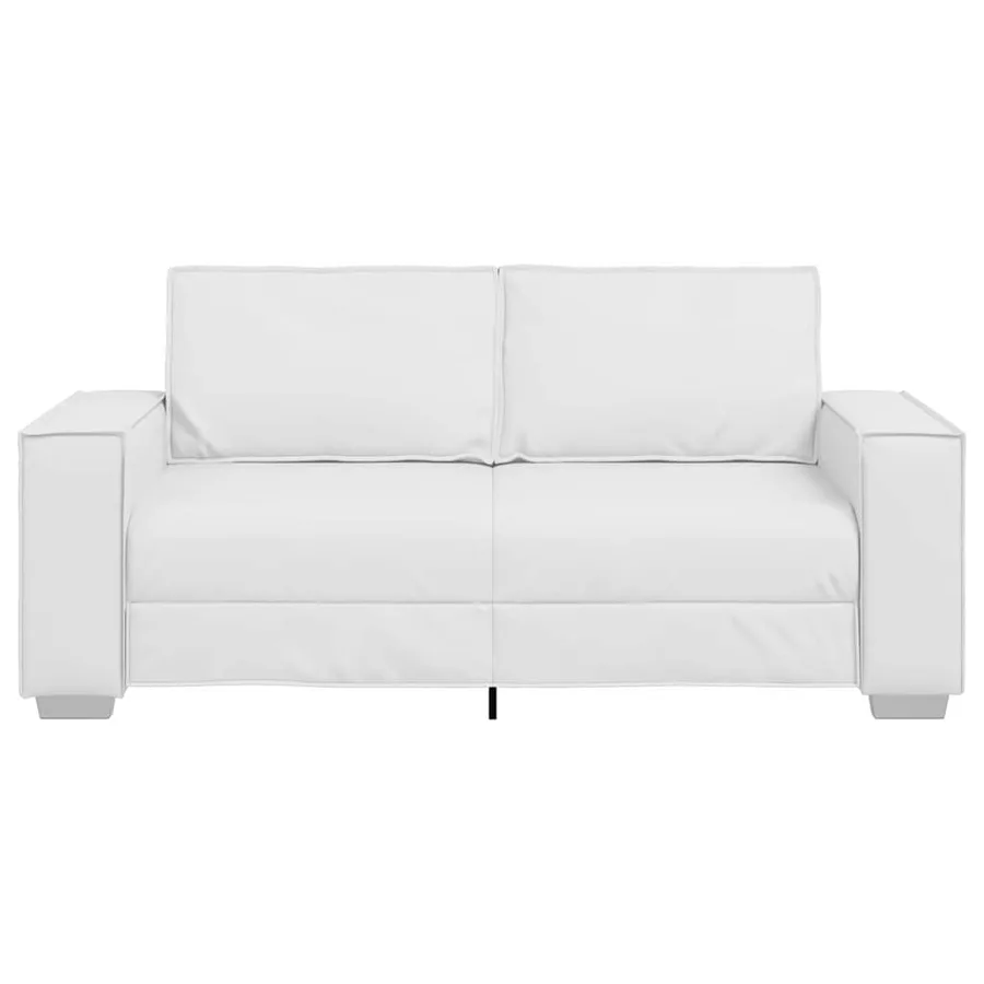 Canapé deux places Blanc 180 cm Simili cuir - 5