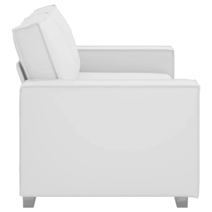 Canapé deux places Blanc 180 cm Simili cuir - 6