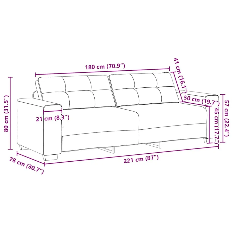 Ensemble canapé 2 pcs avec coussins velours noir - 11