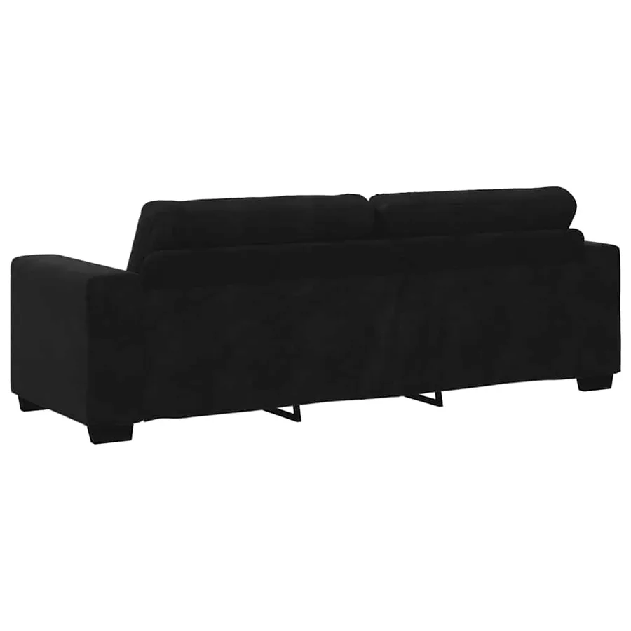 Ensemble canapé 2 pcs avec coussins velours noir - 7