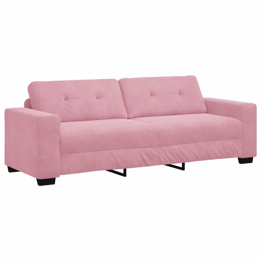 Ensemble canapé 2 pièces avec coussins rose velours - 5