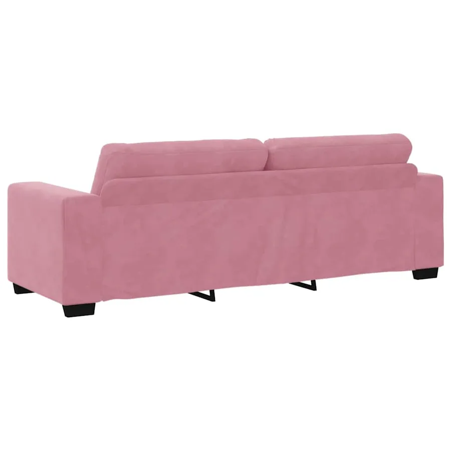 Ensemble canapé 2 pièces avec coussins rose velours - 7