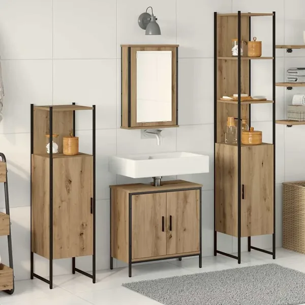Ensemble de mobilier de salle de bain 4 pc Marron