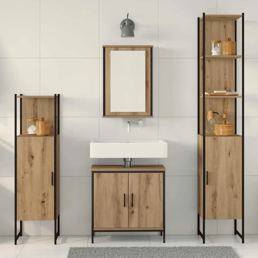 Ensemble de mobilier de salle de bain 4 pc Marron - 4
