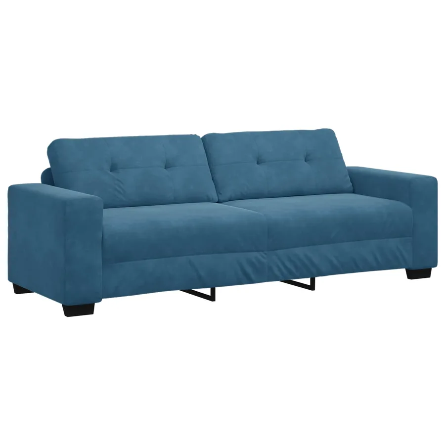 Ensemble canapé 2 pièces avec coussins bleu velours - 5