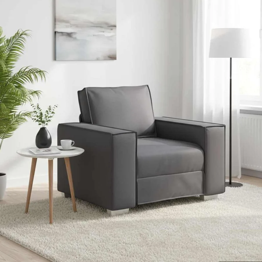 Fauteuil Gris 100 cm Simili cuir
