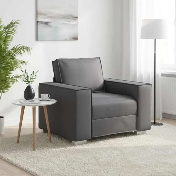 Fauteuil Gris 100 cm Simili cuir