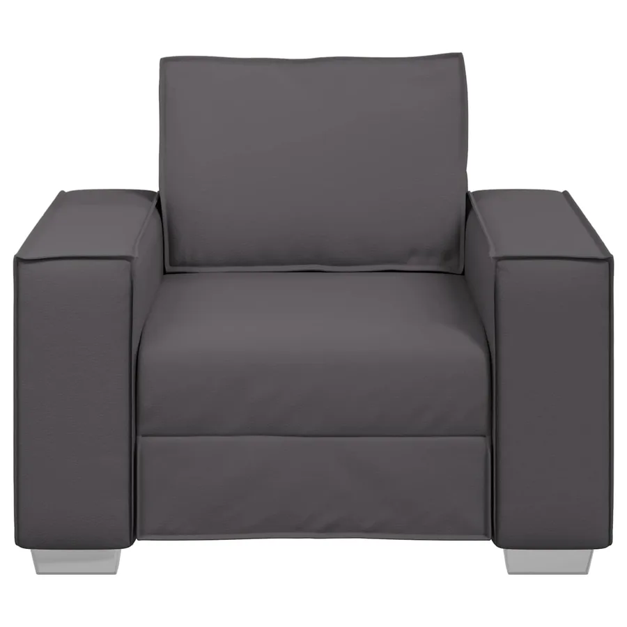 Fauteuil Gris 100 cm Simili cuir - 3