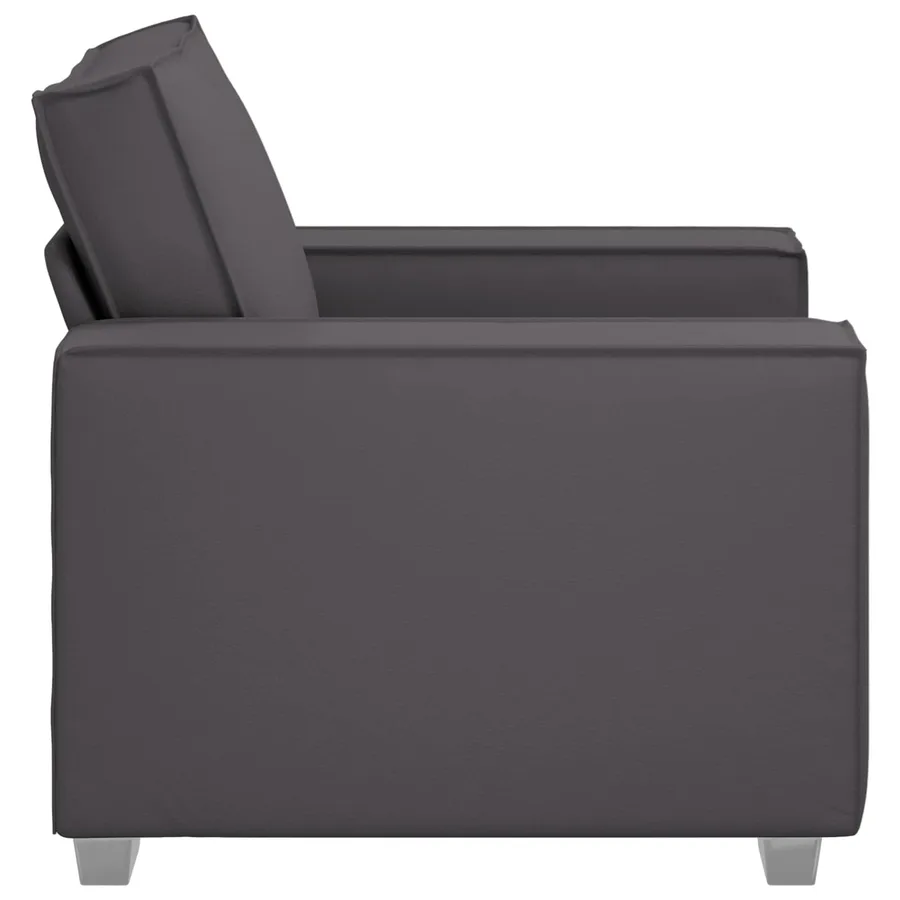 Fauteuil Gris 100 cm Simili cuir - 4