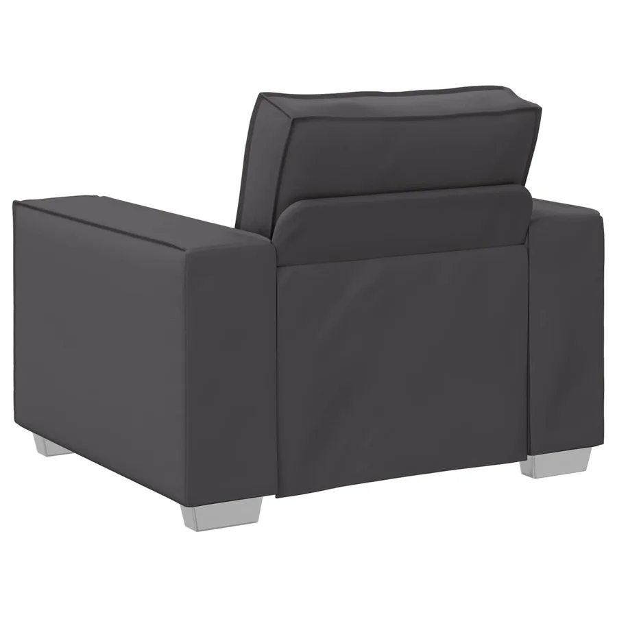 Fauteuil Gris 100 cm Simili cuir - 5