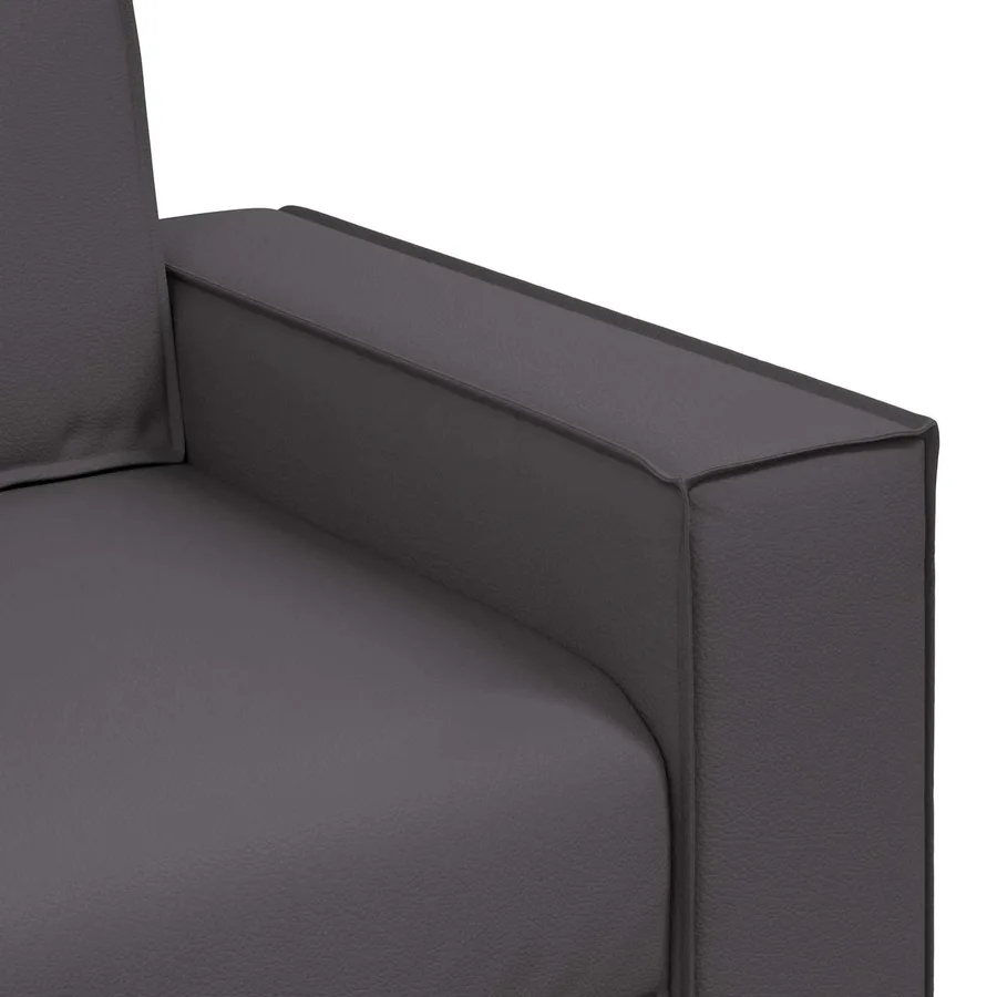 Fauteuil Gris 100 cm Simili cuir - 6