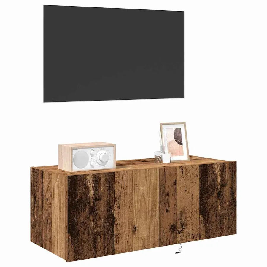 Meuble TV mural Bois ancien 80 x 35 x 31 cm Bois d'ingénierie - 3