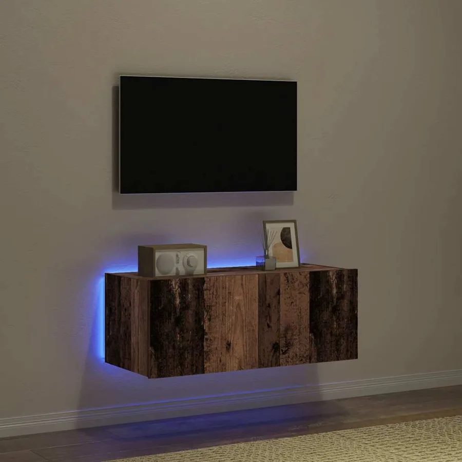 Meuble TV mural Bois ancien 80 x 35 x 31 cm Bois d'ingénierie - 5