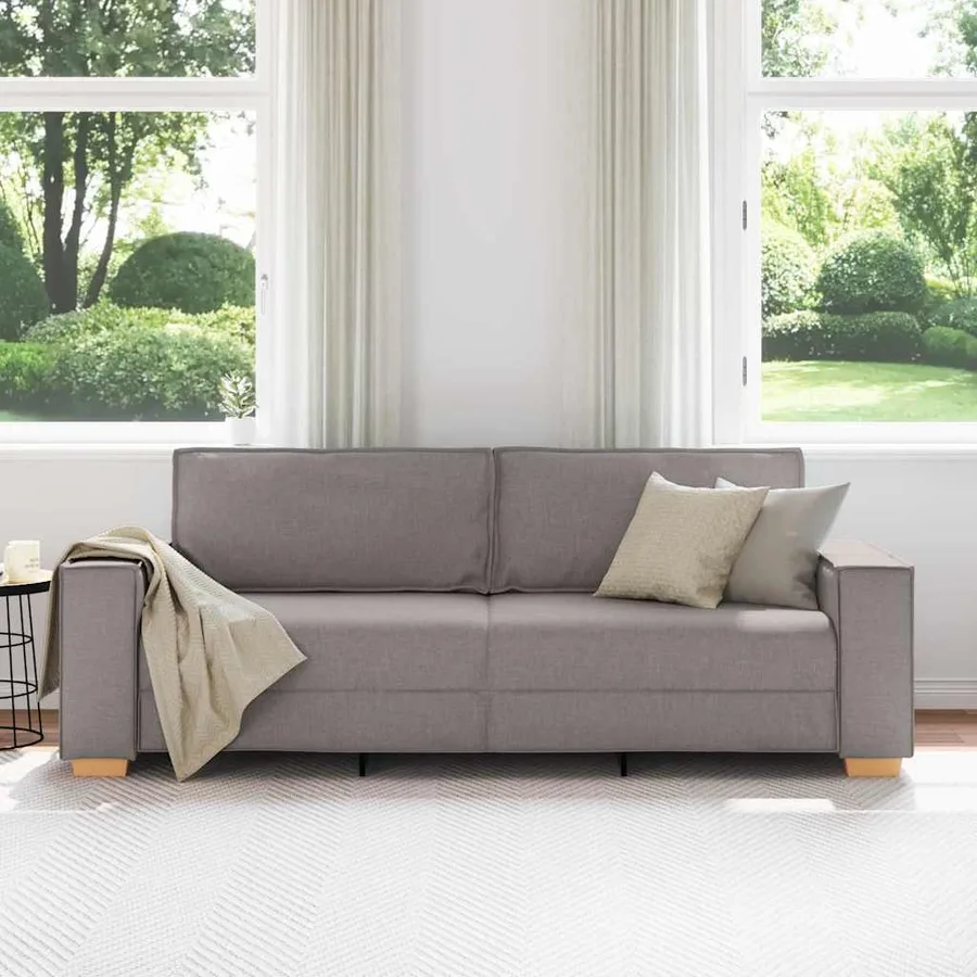 Canapé 3 places Taupe 180 cm Tissu - 3