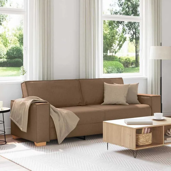 Canapé 3 places Marron 180 cm Tissu