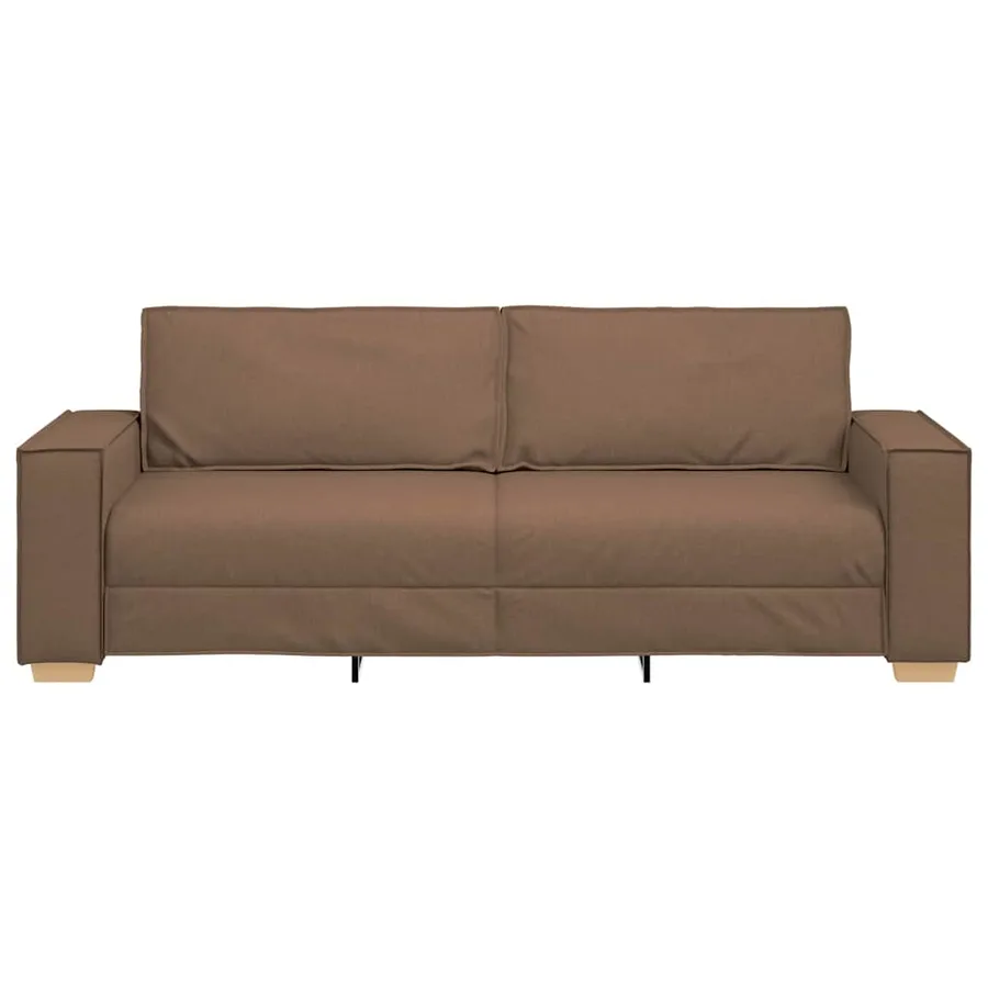 Canapé 3 places Marron 180 cm Tissu - 4