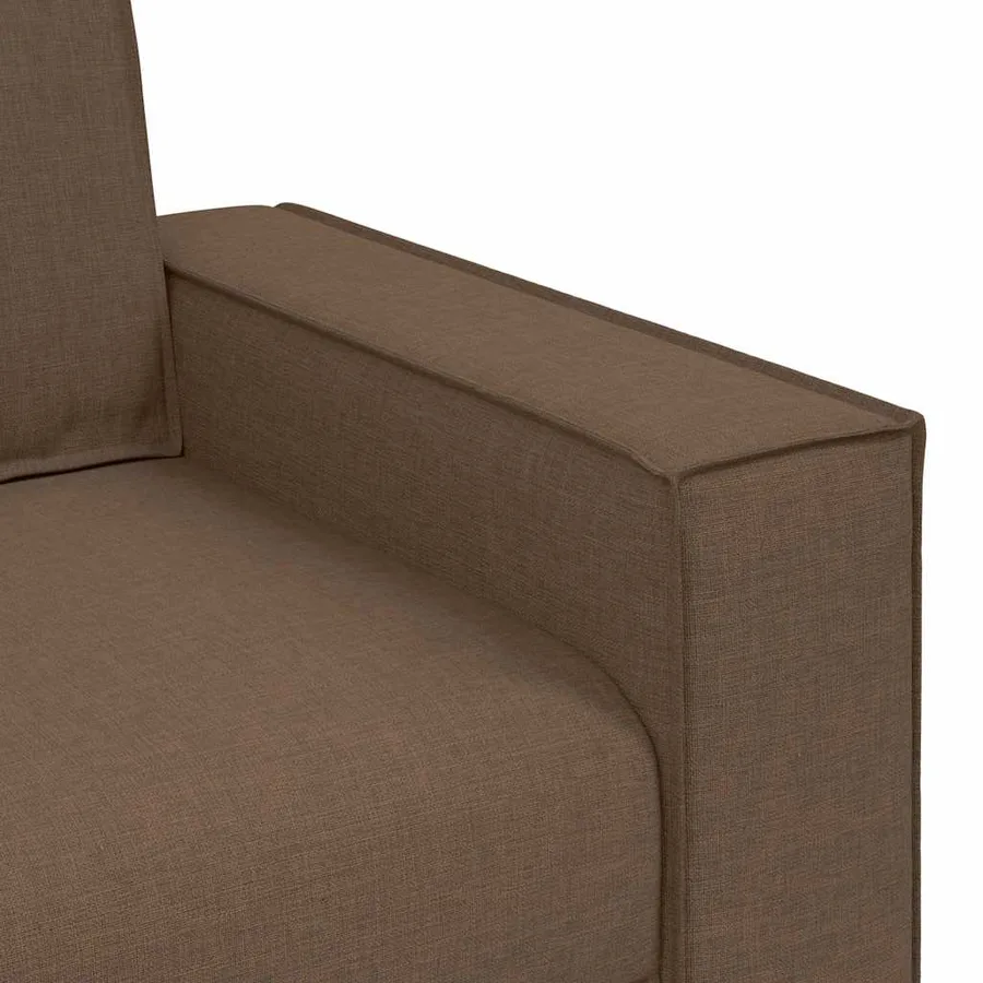 Canapé 3 places Marron 180 cm Tissu - 7