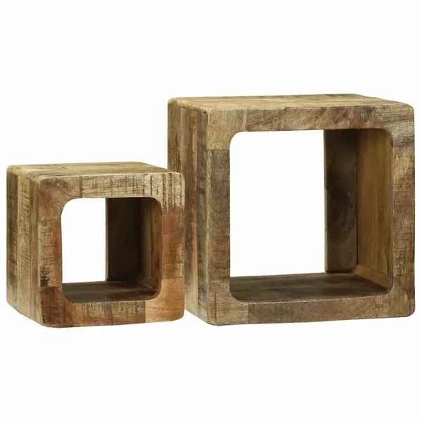 Unites TV 2 pcs Marron 36 x 30 x 36 cm Bois de mangue massif