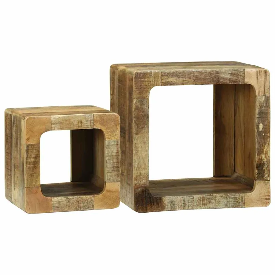 Unites TV 2 pcs Marron 36 x 30 x 36 cm Bois de mangue massif - 2
