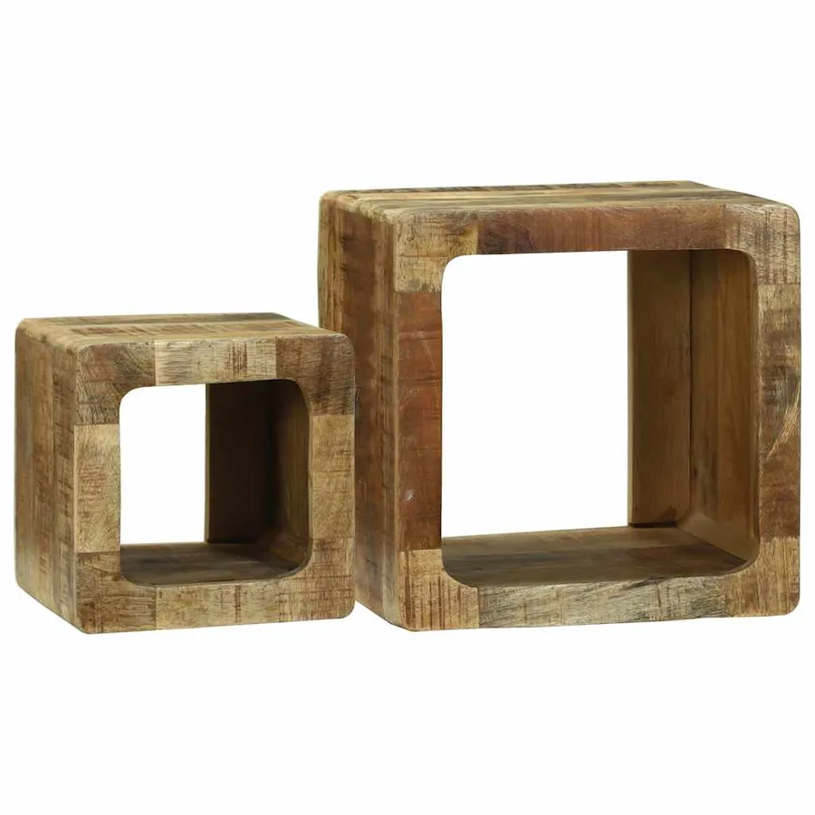 Unites TV 2 pcs Marron 36 x 30 x 36 cm Bois de mangue massif - 8
