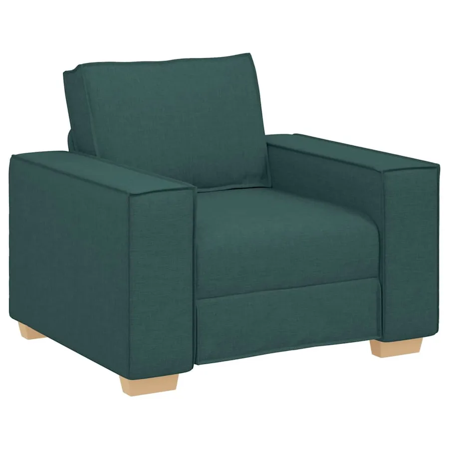 Canapé 3 pcs Vert foncé 220 x 80 x 84 cm Tissu en lin mélangé - 4