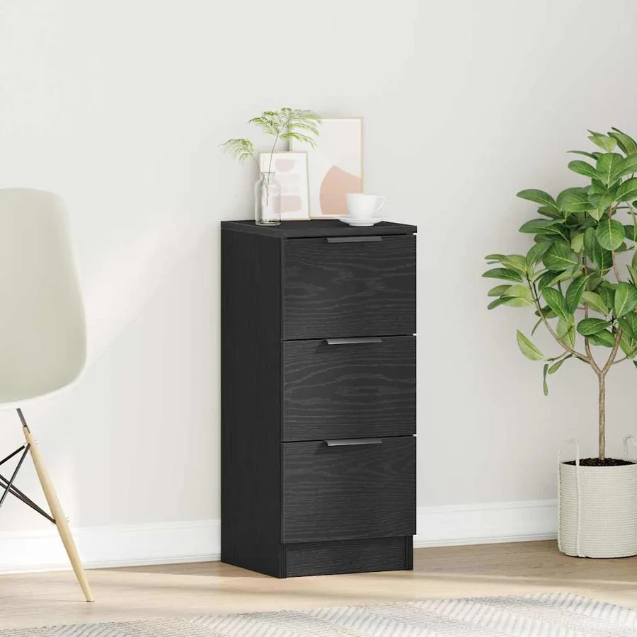 Buffet avec tiroir Chêne noir 30 x 30 x 70 cm Bois d'ingénierie