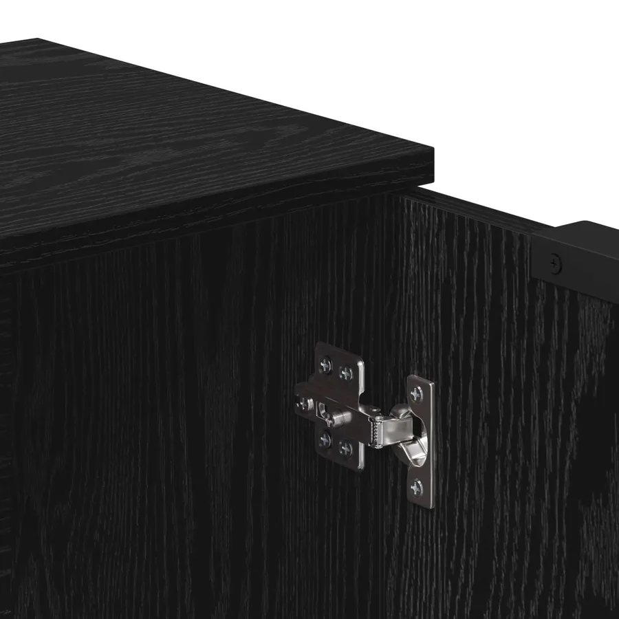 Buffet avec tiroir 3 pcs Chêne noir Bois d'ingénierie - 12