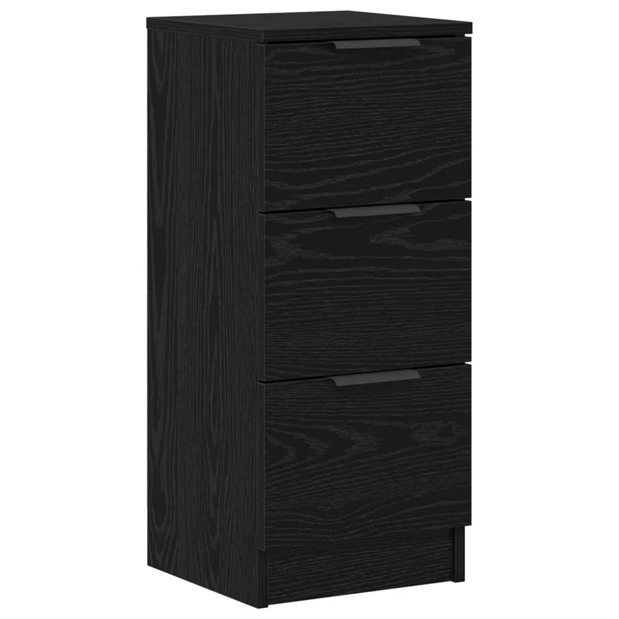 Buffet avec tiroir 3 pcs Chêne noir Bois d'ingénierie - 7