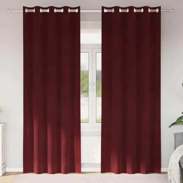 Rideaux occultants 2 pcs Bordeaux 140 x 260 cm Velours