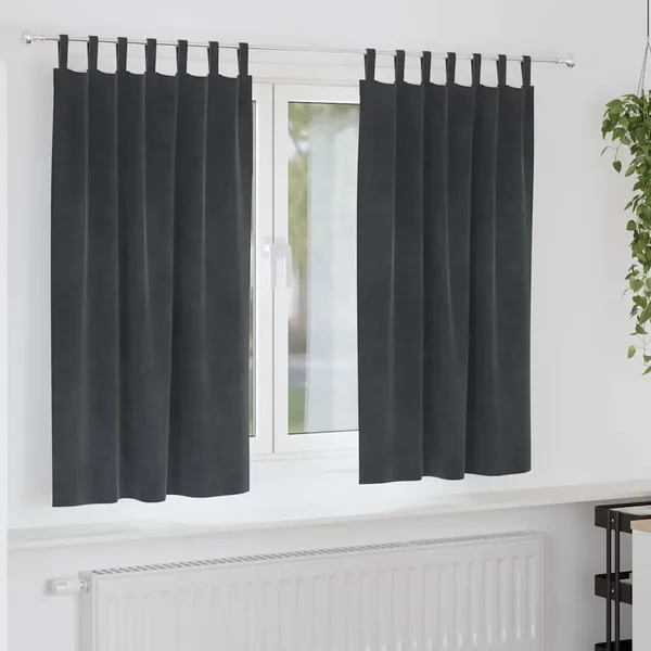 Rideaux occultants 2 pcs Gris clair 140 x 175 cm Velours