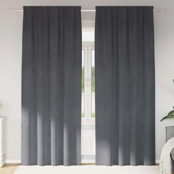 Rideaux occultants 2 pcs Gris clair 140 x 245 cm Velours