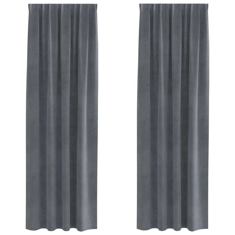 Rideaux occultants 2 pcs Gris clair 140 x 245 cm Velours - 2