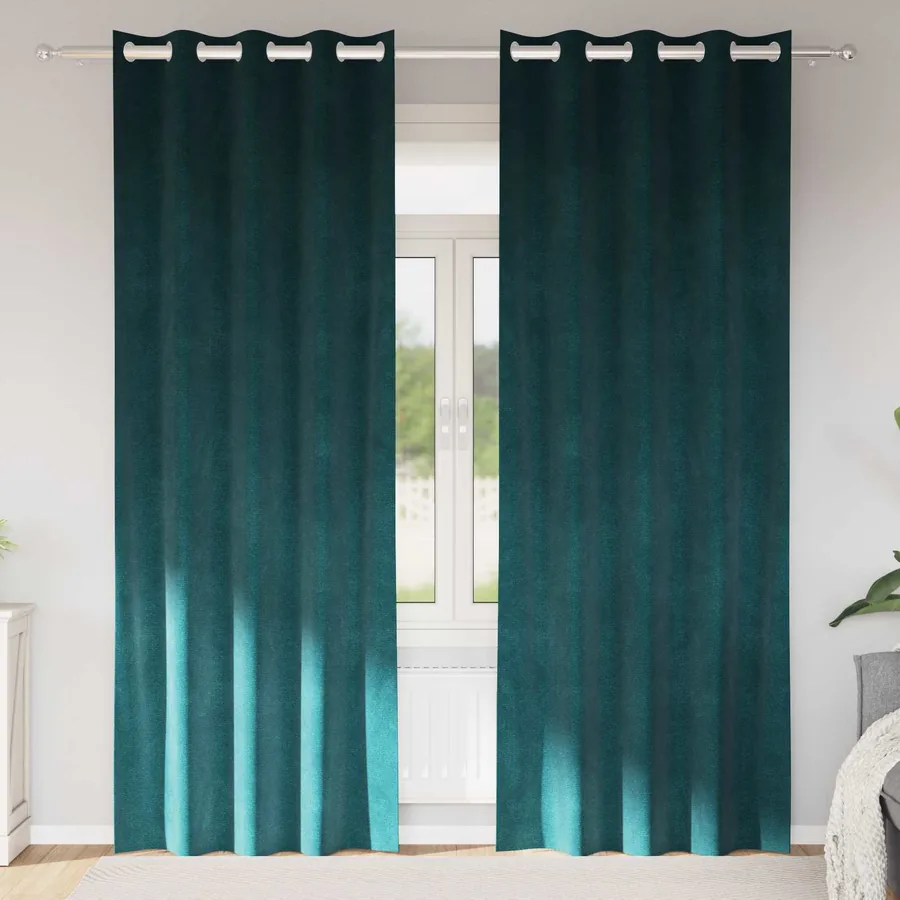 Rideaux occultants 2 pcs Vert foncé 140 x 245 cm Velours