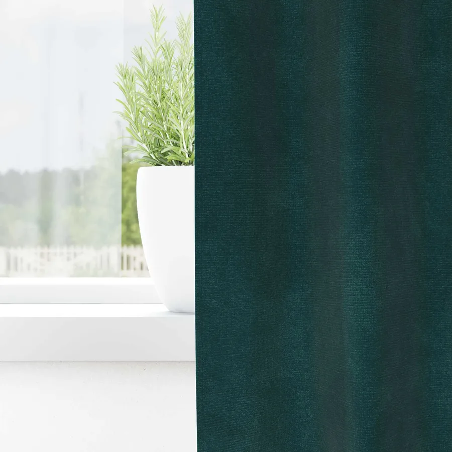 Rideaux occultants 2 pcs Vert foncé 140 x 245 cm Velours - 3