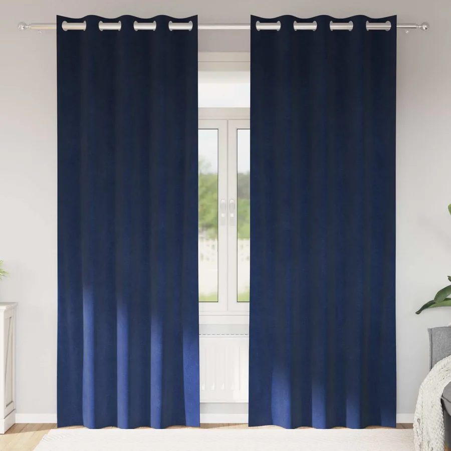 Rideaux occultants 2 pcs Bleu foncé 140 x 225 cm Velours