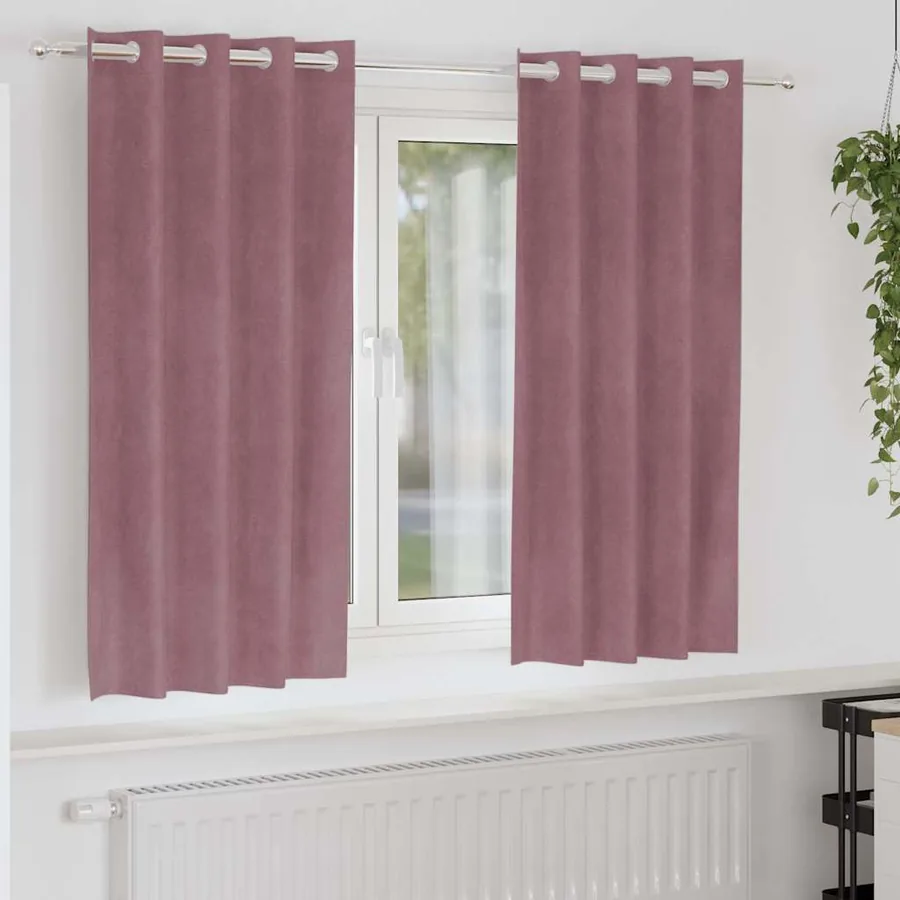 Rideaux occultants 2 pcs Rose foncé 140 x 175 cm Velours